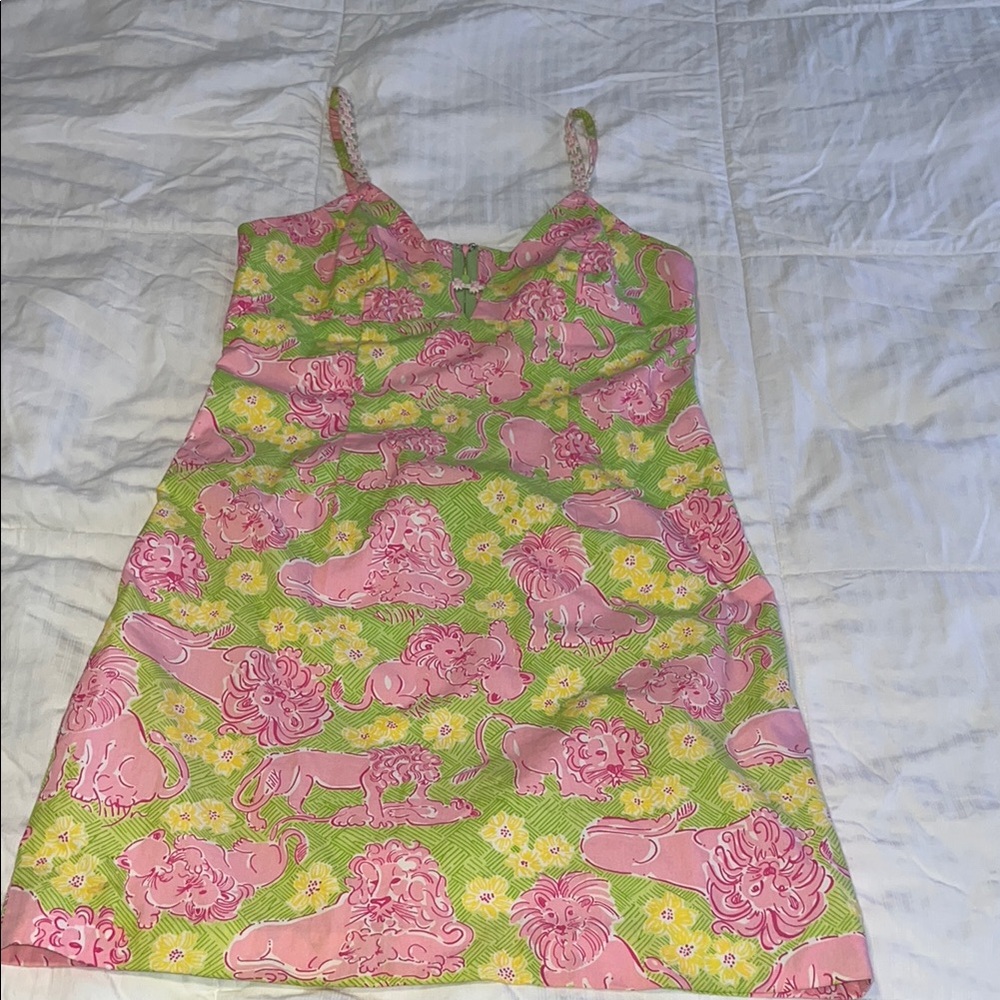 Lilly Pulitzer Pink and Green Sleeveless Sundress size 4